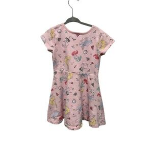 Disney Princess Pink Skater Dress Girls Size 5T Ariel Belle Cinderella